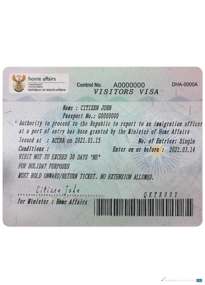 Download South Africa visa Photoshop template
